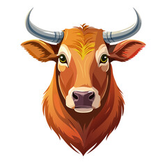 Illustration of Ox head on black background Strong Ox with big horn Art style Vector design Symbol for year of the Ox Animal vector