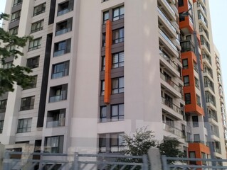 Fototapeta premium Modern apartment buildings with blue sky background