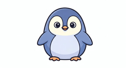 Fototapeta premium Cute Cartoon Style Antarctic Penguin Character Design for Children Illustration