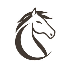 horse logo design concept template	
