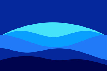 Fototapeta premium Abstract blue waves with a gradient effect and a dark blue background