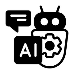 Artificial Intelligence Semi Solid Vector Icon