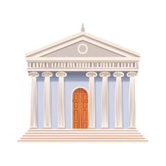 Fototapeta premium Iconic architectural facade with majestic columns and triangular pediment in classic design