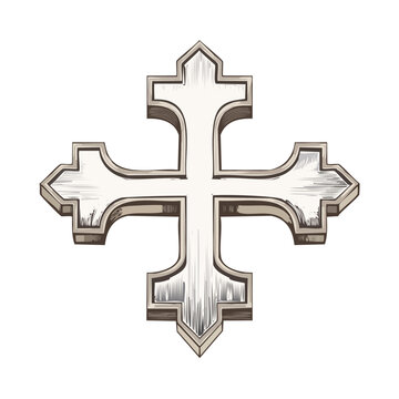 Maltese cross symbol illustration on black background heraldic emblem decorative art retro design religion spiritual belief