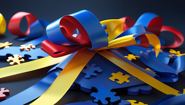 Autism Awareness Puzzle Ribbon