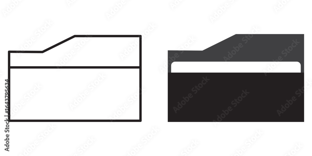Poster file folder vector icons. file folder in flat style. file folders. two simple folder icons, one soli