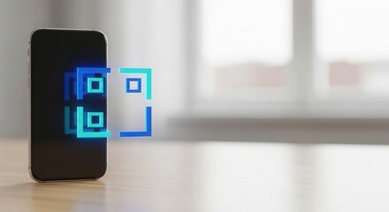 Smartphone scanning qr code, representing modern digital technology and information access