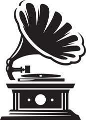 vintage gramophone silhouette icon simple vector design