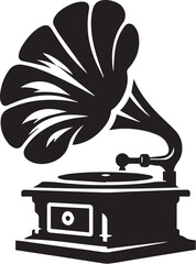 vintage gramophone silhouette icon simple vector design