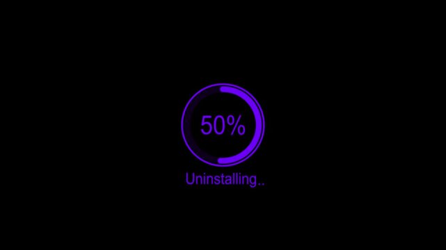 Minimal Circular Progress Bar Animation &ndash; Uninstalling UI Concept