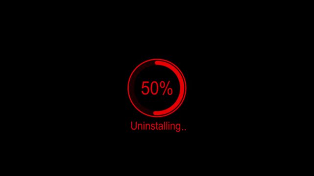 Minimal Circular Progress Bar Animation &ndash; Uninstalling UI Concept