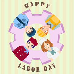 labor day occupation cartoon vector showing cute characters in professional uniforms celebrating worker appreciation with flat design style (2) 12082025