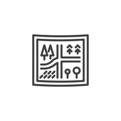 Nature reserve map line icon