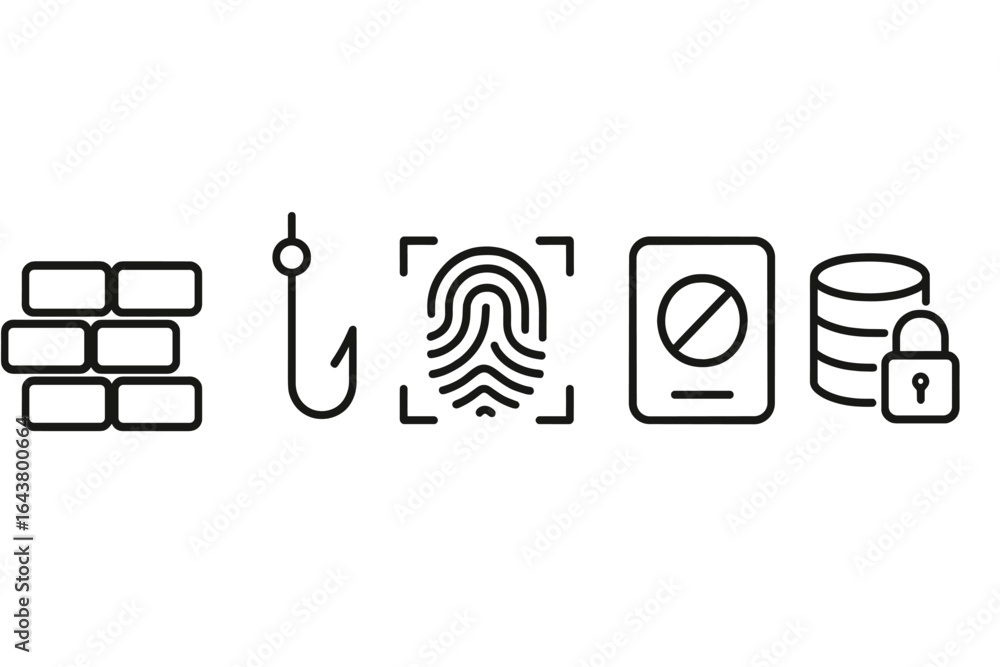 Aufkleber different methods of securing information are shown through various icons representing technology an