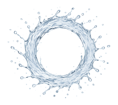 Circular water splash.