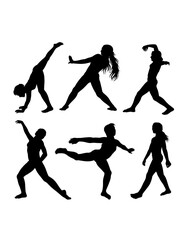 Modern dancing performance gesture pose female dancer silhouette