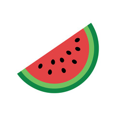 watermelon fruit slice or cross section with seeds vector illustration