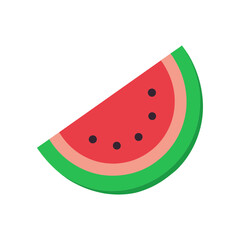 watermelon fruit slice or cross section with seeds vector illustration