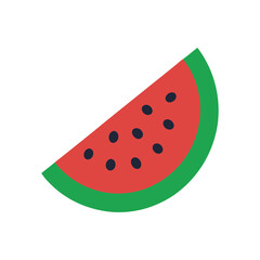 watermelon fruit slice or cross section with seeds vector illustration