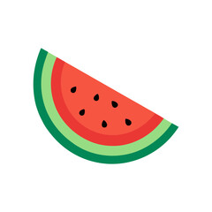 watermelon fruit slice or cross section with seeds vector illustration