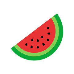 watermelon fruit slice or cross section with seeds vector illustration