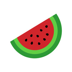 watermelon fruit slice or cross section with seeds vector illustration