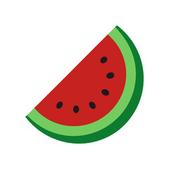 watermelon fruit slice or cross section with seeds vector illustration