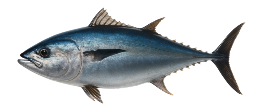 Fresh whole tuna fish.