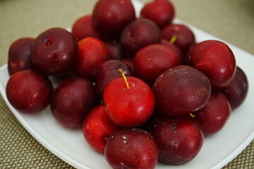 Fresh Fruits, Red Plum - 新鮮な果物 赤いプラム