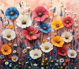  Artistic Summer Flowers with Texture.