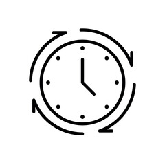 Minimal clock outline vector icon