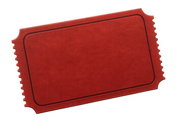 Blank vintage red paper ticket.