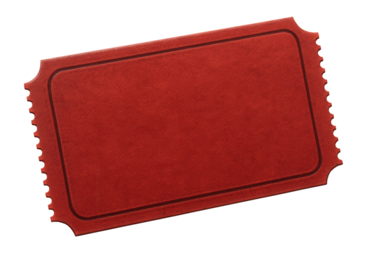 Blank vintage red paper ticket.