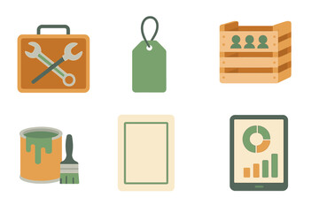 Tools and materials for home improvement projects displayed in a creative layout