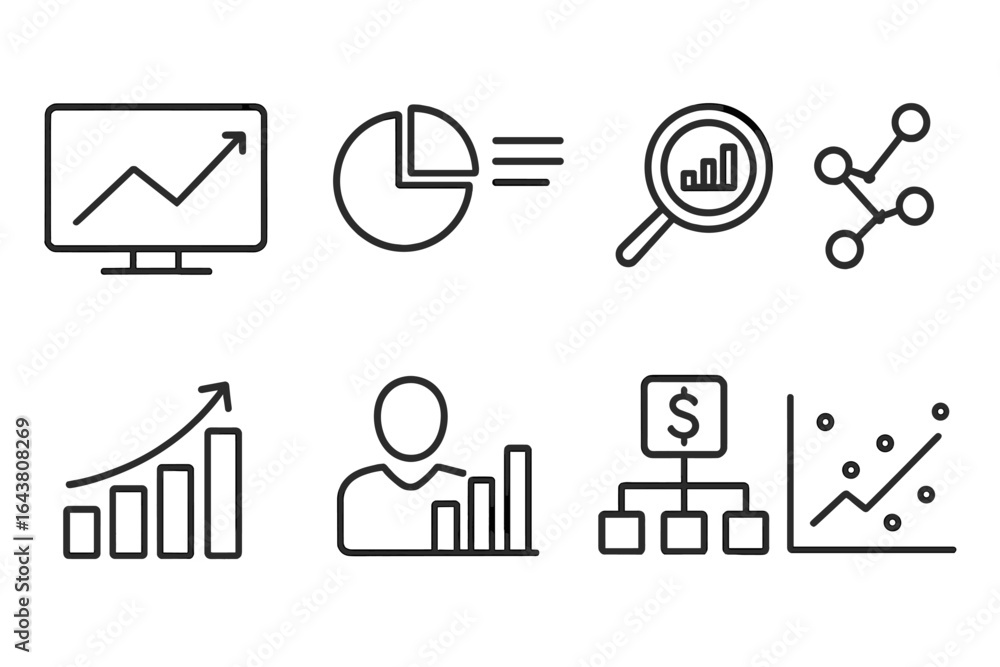 Aufkleber data visualization tools showing charts, graphs, and analytics for business growth overview