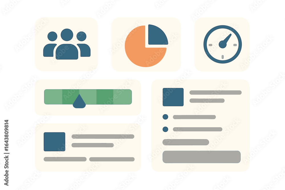 Poster charts and graphs showcasing data analysis in a business meeting context