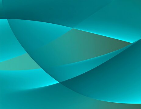 Abstract teal and olive green curves