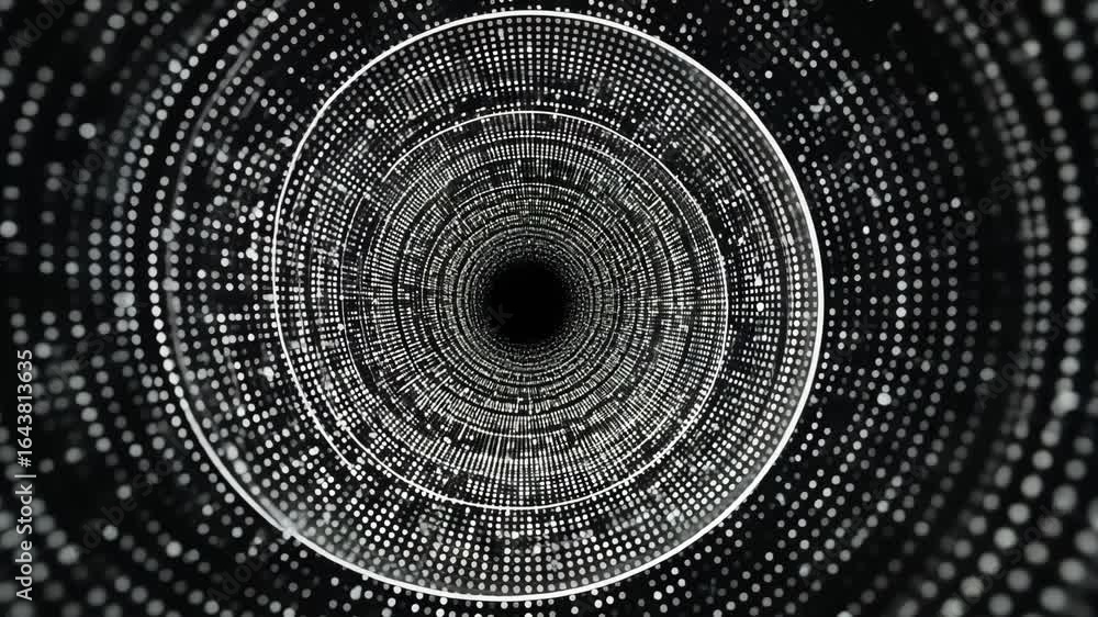 Poster futuristic glowing data vortex animated digital rain visual effect