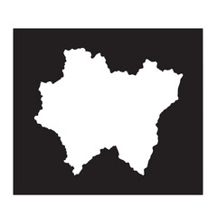 Obraz premium Simple white outline of a regional area shape with a black square background design.