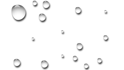  Abstract water drops, bubbles on transparent background, digita .drops of water