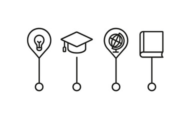 Educational symbols representing learning and knowledge in a modern design context