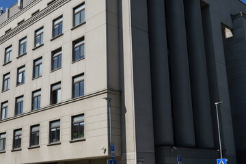 Modern architectural design of a building in an urban setting during a clear daytime in a city