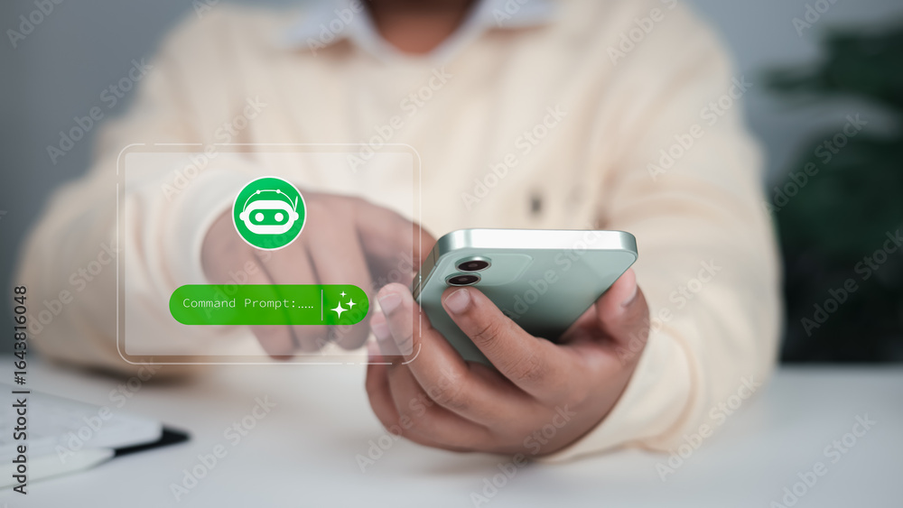 Aufkleber artificial intelligence integration in daily life, customer service automation, and innovative busin
