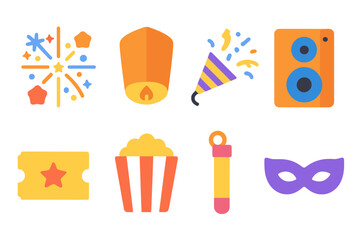 Colorful celebration items for a festive event or party gathering