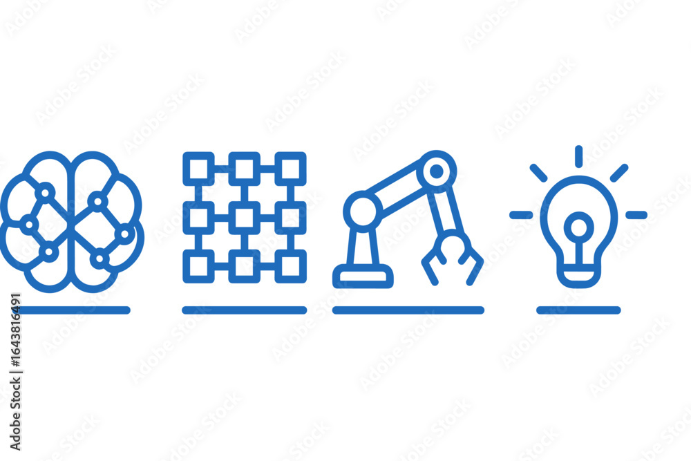 Poster modern technology concepts illustrating artificial intelligence, automation, and innovation in a dig