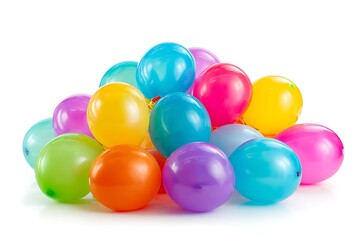 Colorful balloon cutouts isolated on white background
