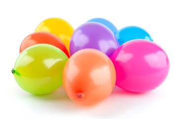 White background with isolated colorful balloons cutout
