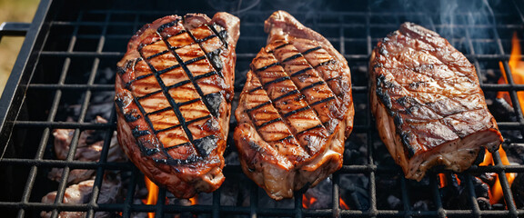 Rustic Grilled Meat Flatlay