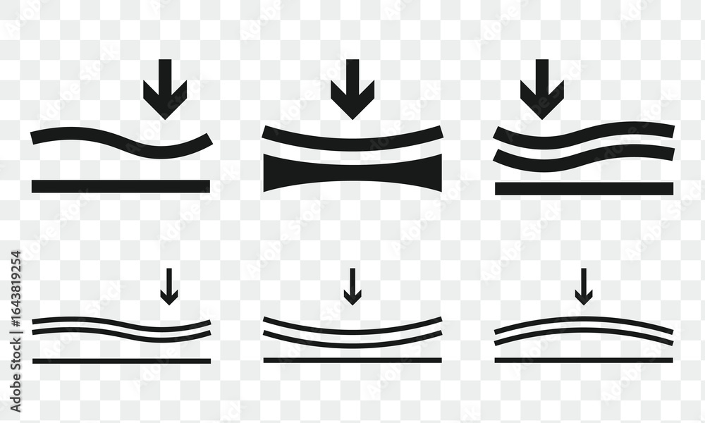 Poster elastic icon set in line.