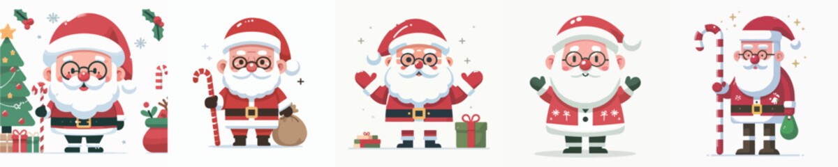 vector grandfather dressed in christmas